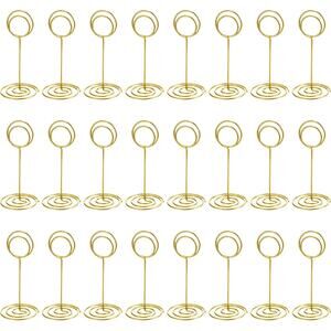 3.35" Gold Table Number Holder – Wire Place Card, Photo, Name, Menu Clip Stands